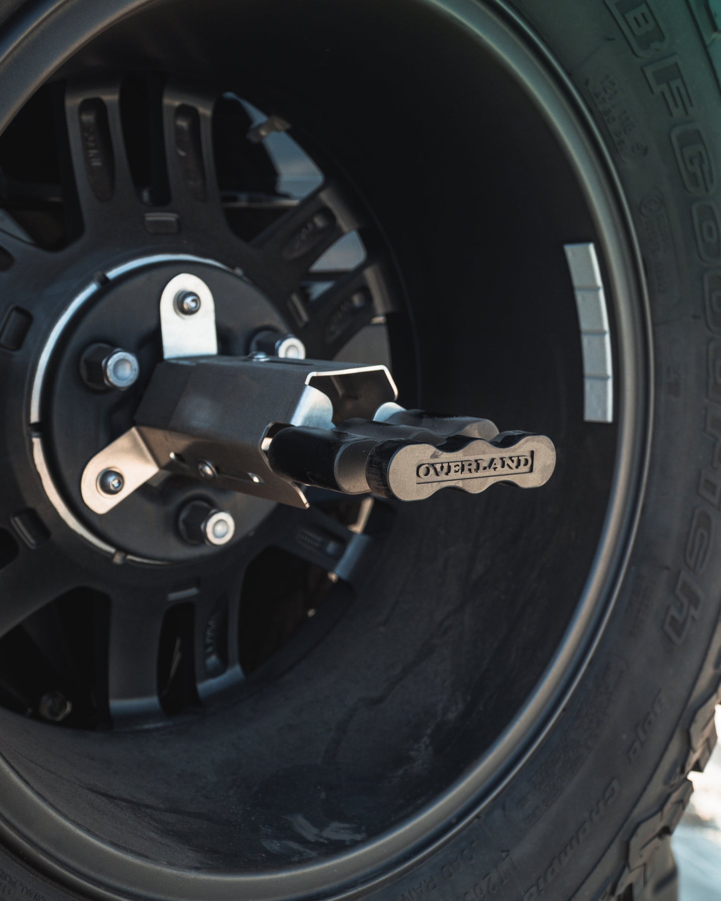 Overland Fuel Black Fuel Core Pack Mount spare wheel
